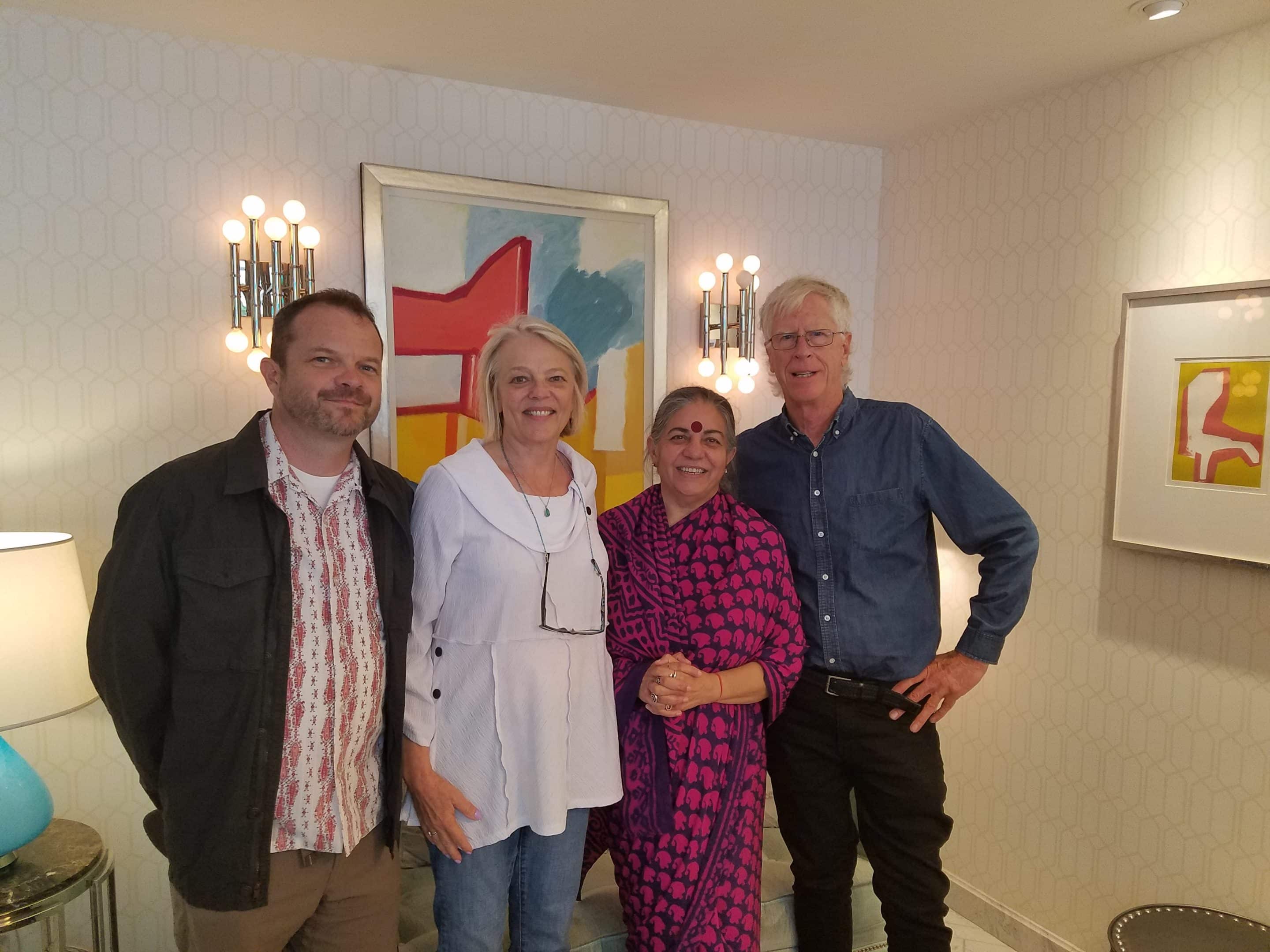 Doug Reil, Vandana Shiva, Deborah Snyder, and Michael Gosney (far right), San Francisco 2019