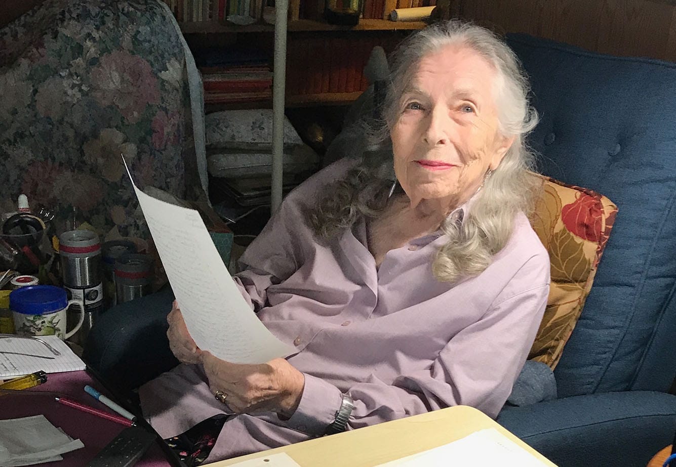 Ann Shulgin at desk